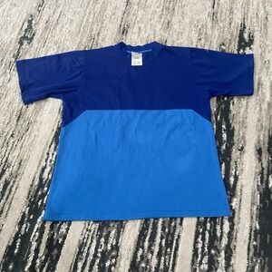 VINTAGE Adidas T Shirt Men Small Blue‎ Casual Fleece Logo Basic 00s Y2K